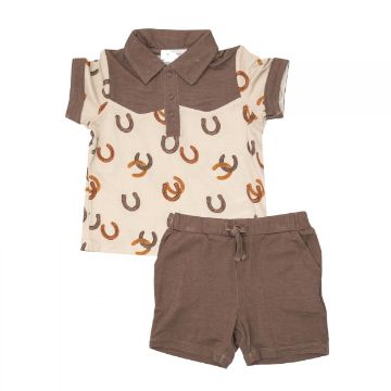 Picture of Angel Dear Cowboy Polo & Short Set Lucky Horseshoe