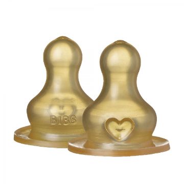 Picture of BIBS Bottle Nipple 2 PACK Latex Slow Flow