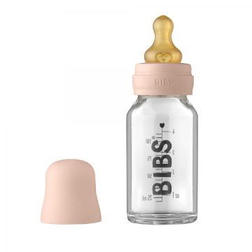 Picture of BIBS Baby Glass Bottle Complete Set Latex 110ml Blush