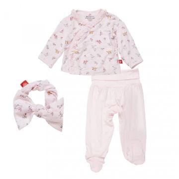 Picture of Woodsy Tale Pink Modal Kimono Take Me Home Set With Headband | by Magnetic Me