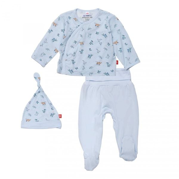 Picture of Woodsy Tale Blue Modal Kimono Take Me Home Set With Hat | by Magnetic Me