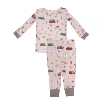 Picture of Angel Dear Big Red Barn Pink Bamboo Long Sleeve Loungewear Set