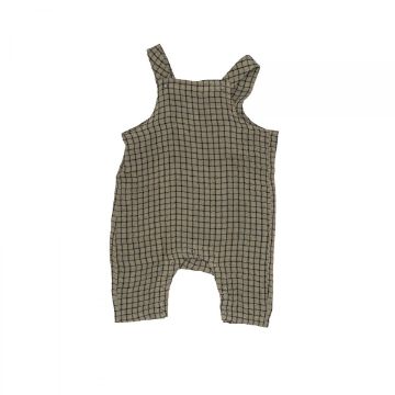 Picture of Angel Dear Grid Gingham Green Overall - organic cotton muslin