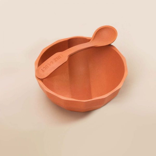 Picture of Channel Bowl & Spoon - Cinnamon