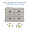 Picture of Caden 6 Drawer Dresser with Changing Top - Rustic Mist | Simmons Baby
