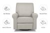 Picture of Monroe Power Recliner and Swivel Glider in  Performance Grey Eco-Twill Fabric with USB port | Monogram by Namesake