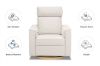 Picture of Willa Power Glider Recliner w/ adj. headrest & USB in Performance Cream Eco-Weave w/Light wood base | Monogram by Namesake