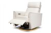 Picture of Willa Power Glider Recliner w/ adj. headrest & USB in Performance Cream Eco-Weave w/Light wood base | Monogram by Namesake