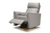 Picture of Willa Power Glider Recliner w/ adj. headrest & USB in Performance Grey Eco-Weave w/Light wood base | Monogram by Namesake