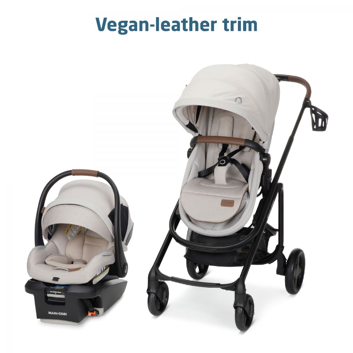 White leather cheap travel system