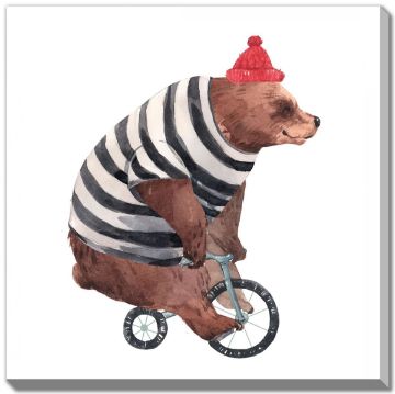 Picture of Bear On A Bike - 30" x 30" | BFPK Artwork