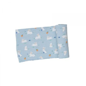 Picture of Bunny Carrots Bamboo Swaddle Blanket 45"X45" | by Angel Dear