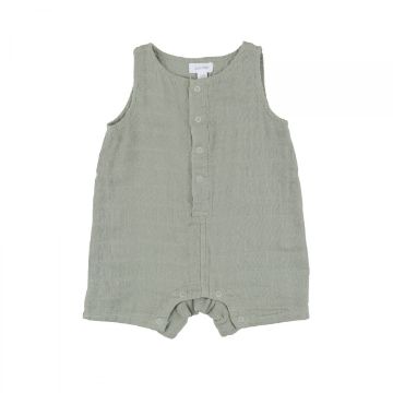 Picture of Angel Dear Desert Sage Solid Muslin Shortie Cotton Muslin Overall Shortie Romper