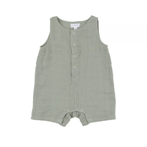 Picture of Angel Dear Desert Sage Solid Muslin Shortie Cotton Muslin Overall Shortie Romper
