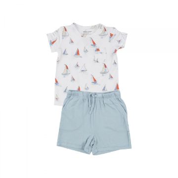 Picture of Angel Dear Sketchy Sailboats Bamboo Crew Neck Tee & Short Set