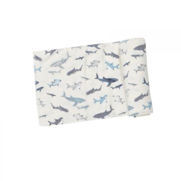 Picture of Sharks Bamboo Swaddle Blanket 45"X45" | by Angel Dear