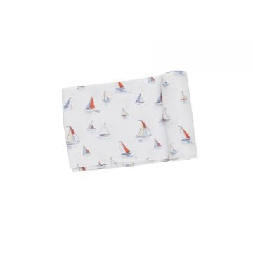 Picture of Sketchy Sailboats Bamboo Swaddle Blanket 45"X45" | by Angel Dear