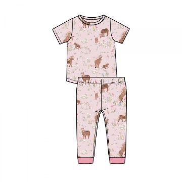 Picture of Angel Dear Watercolor Ponies Short Sleeve Bamboo Loungewear Set