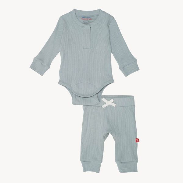 Picture of Magnetic Me Mist Ribbed Organic Cotton Bodysuit & Pants
