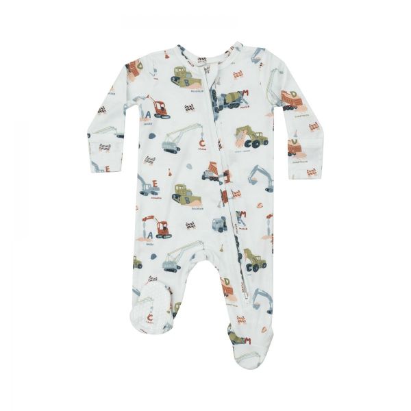 Picture of Angel Dear Bamboo 2 Way Zipper Footie - Construction Alphabet