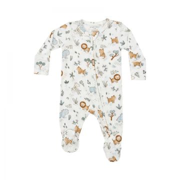 Picture of Angel Dear Bamboo 2 Way Zipper Footie - Delicate Safari