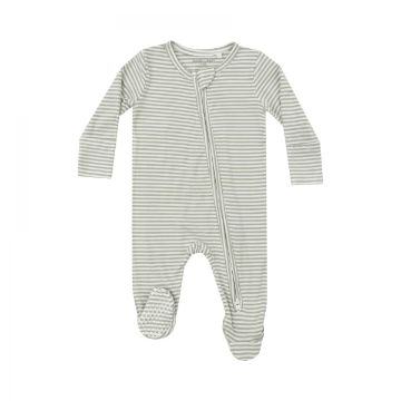 Picture of Angel Dear Bamboo 2 Way Zipper Footie - Desert Green Stripe