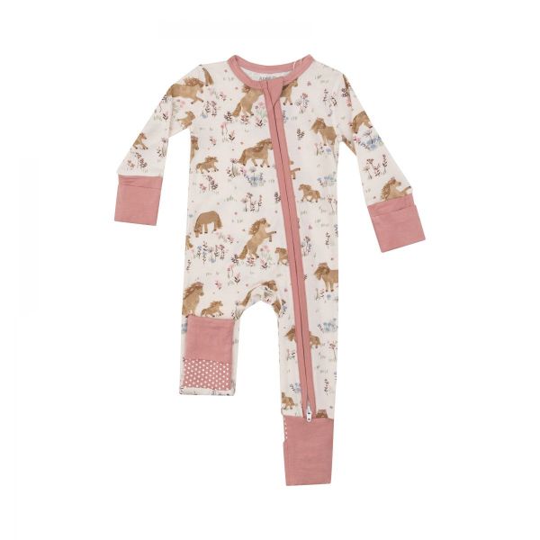 Picture of Angel Dear 2 Way Zipper Romper - Pretty Ponies