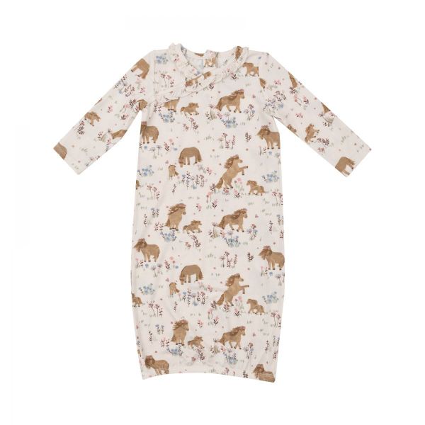 Picture of Pretty Ponies - Bamboo Kimono Gown (0-3Months)