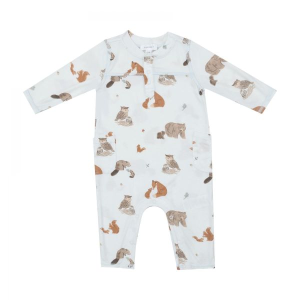 Picture of Angel Dear Bamboo Uni Romper - Woodland Animals Blue