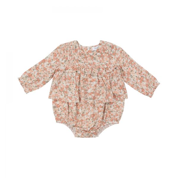 Picture of Angel Dear Long Sleeve Bamboo Smocked Bubble  - Sweet Rose Calico