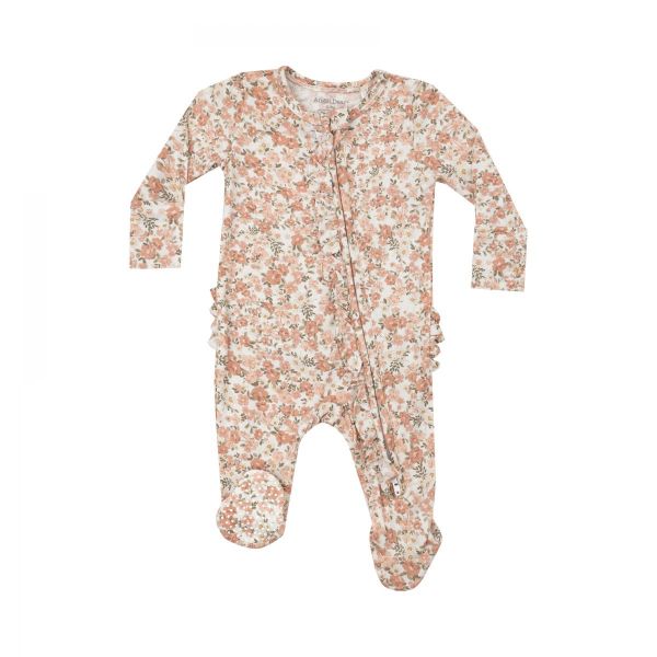 Picture of Angel Dear Bamboo 2 Way Zipper Footie - Sweet Rose Calico