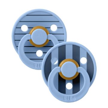 Picture of Studio Colour 2 Pack Pin - Sky Blue Mix -  Round - Size 1 | BIBS