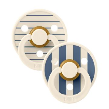 Picture of Studio Colour 2 Pack Pin - Ivory Steel Blue Mix -  Round - Size 2 | BIBS