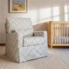 Picture of Sarah Flint x Namesake Crawford Swivel Glider - Blue Lattice Performance Eco-Weave