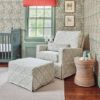 Picture of Sarah Flint x Namesake Crawford Gliding Ottoman -  Green Lattice Performance Eco-Weave
