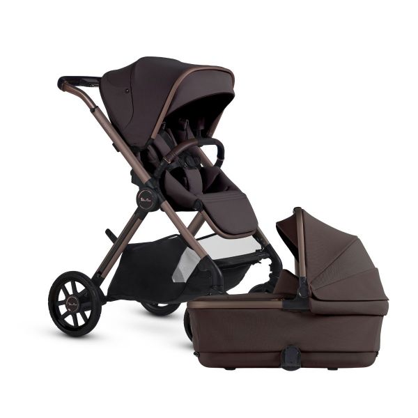 Picture of Reef 2 Stroller + Folding Bassinet Package  - Ganache (Chocolate) | Silver Cross