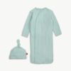 Picture of Love Lines Seagrass Organic Pointelle Gown Hat Set (Newborn - 3 Month) | Magnetic Me