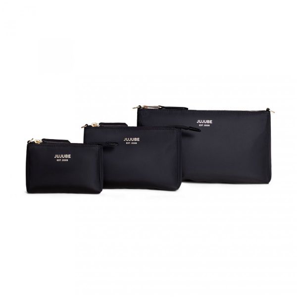 Picture of 3-Piece Pouch Clutch Purse Set - Black | Jujube