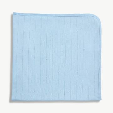 Picture of Love Line Blue Baby Organic Pointelle Blanket | Magnetic Me