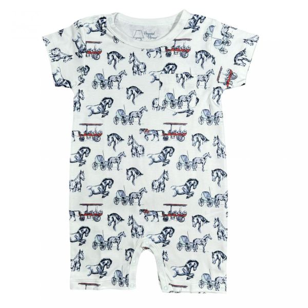 Picture of Heyward House Short Sleeve Playtime Romper - Horse Carriages