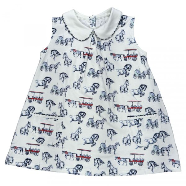 Picture of Heyward House Sleeveless Pocket Twirl Dress - Horse Sketches