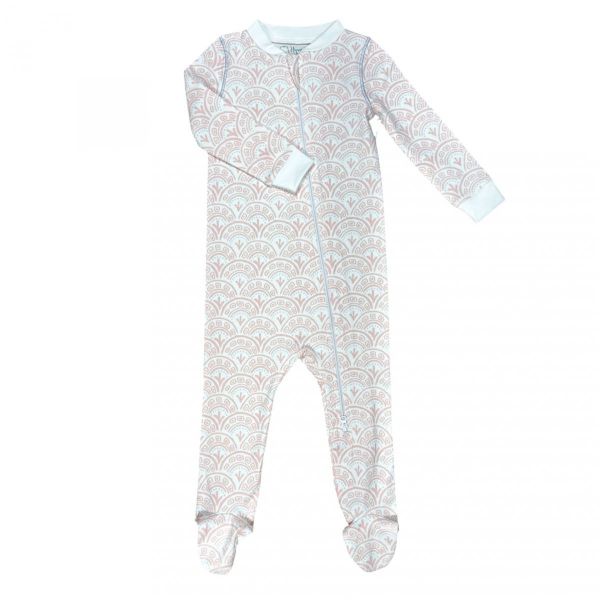 Picture of Heyward House Zipper Footie - Pink Scallop