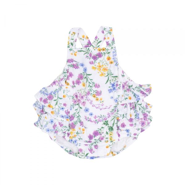 Picture of Angel Dear Cottage Climbing Floral Organic Cotton Muslin Ruffle Sunsuit