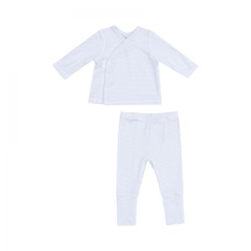 Picture of Stripe Classic Blue Bamboo Take me home Set with Roll Over Cuff Pant - Newborn