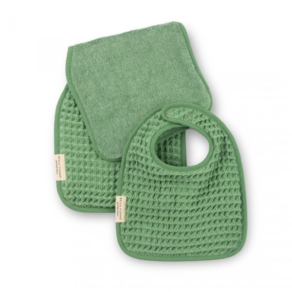 Picture of Reversible Bib + Burp Set Sea Foam | Bella Tunno