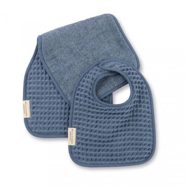 Picture of Reversible Bib + Burp Set Rain | Bella Tunno
