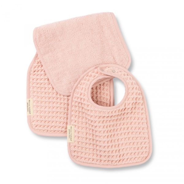 Picture of Reversible Bib + Burp Set Blush | Bella Tunno