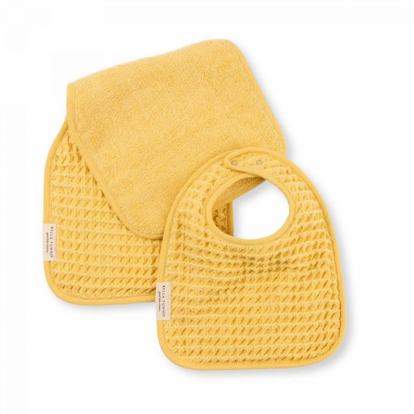 Picture of Reversible Bib + Burp Set Sunshine | Bella Tunno