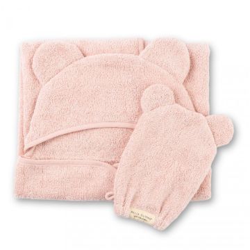 Picture of Hooded Towel + Wash Mitt Set Blush | Bella Tunno