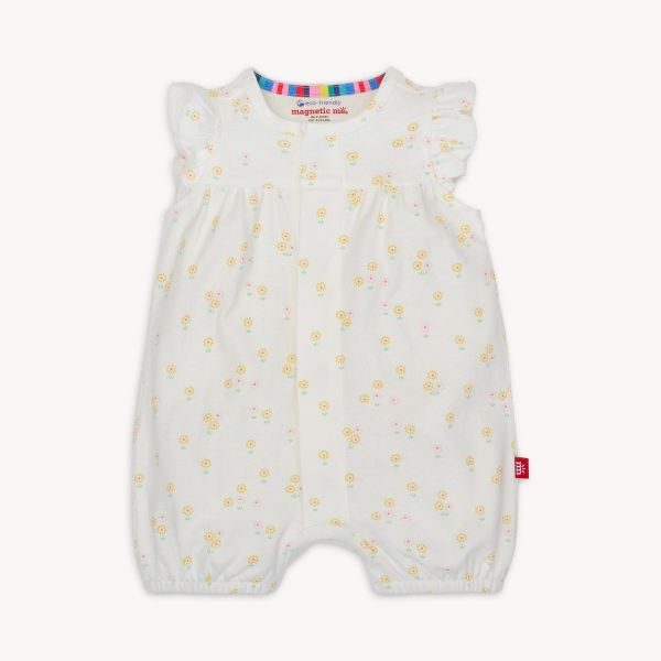 Picture of Magnetic Me Evangeline Organic Cotton Magnetic Ruffle Sleeve Romper